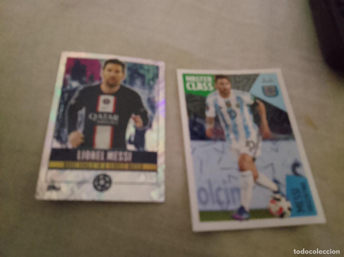 Cromos de F&uacute;tbol: Lote de 2 cromos Messi, topps champion league y &iacute;dolos de la roja n 61