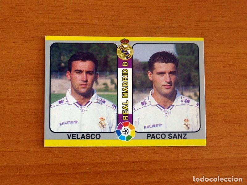 Cromos de F&uacute;tbol: Real Madrid B -N&ordm; 213 Velasco-Paco Sanz -Fichas Liga Mundicromo F&uacute;tbol Total 1994-1995, 94-95