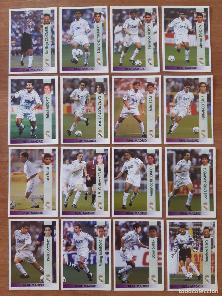 Cromos de F&uacute;tbol: LOTE 16 CROMOS DIFERENTES REAL MADRID LIGA 96-97 PANINI. NUNCA PEGADOS, SIN PEGAR