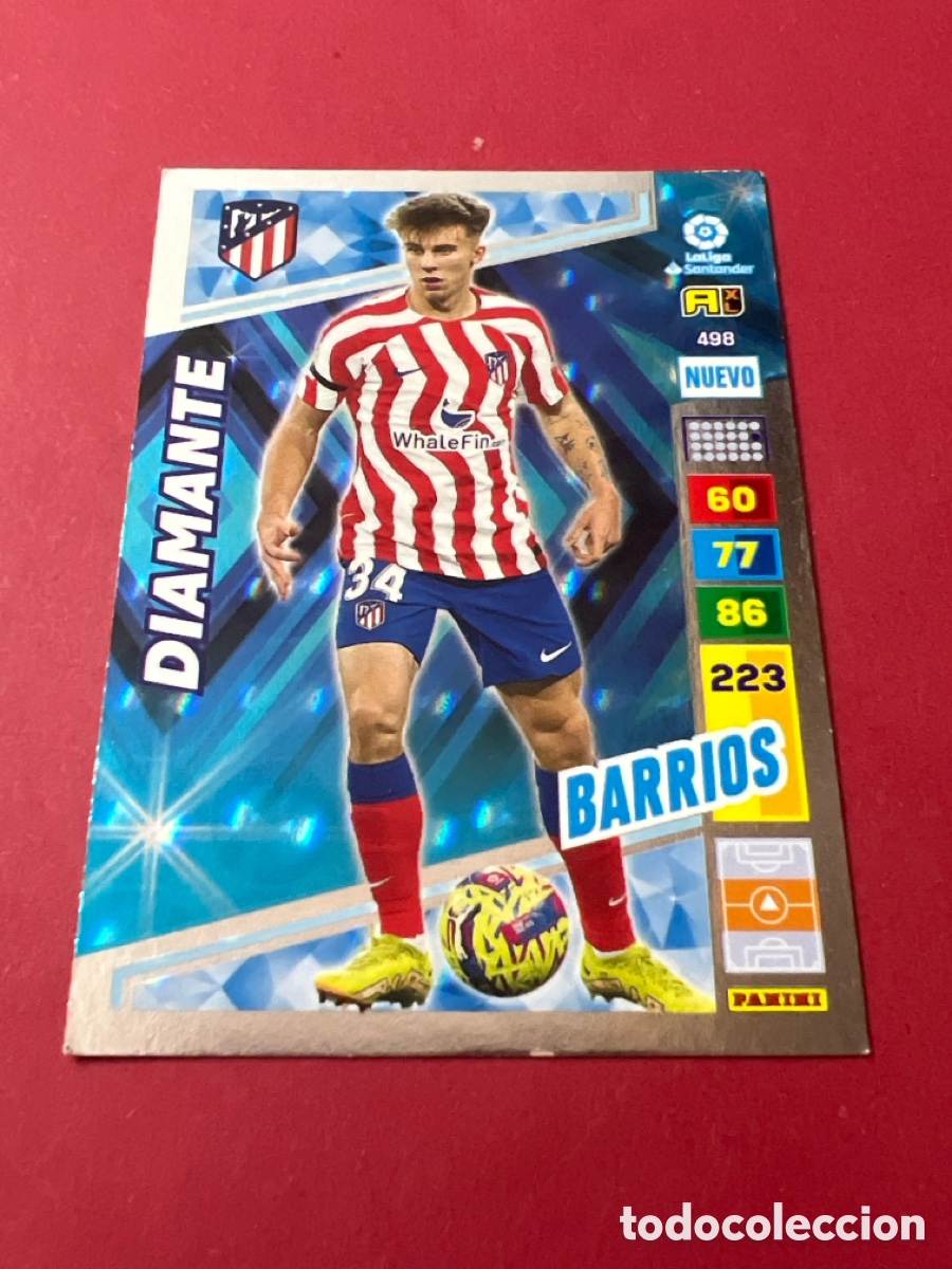 Cromos de F&uacute;tbol: C5570. ADRENALYN. LIGA 2022-2023 (ATL&Eacute;TICO) №498 BARRIOS / DIAMANTE