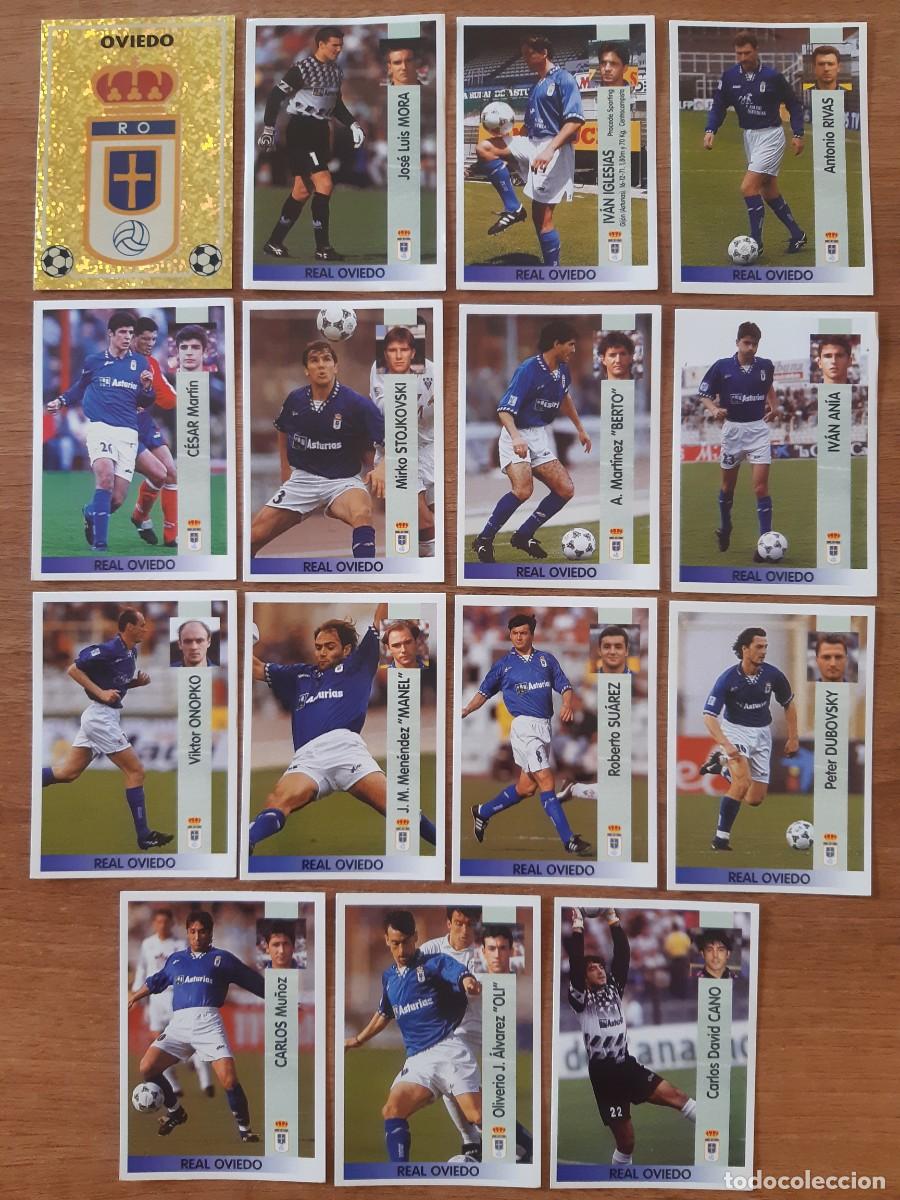 Cromos de F&uacute;tbol: LOTE 15 CROMOS DIFERENTES REAL OVIEDO LIGA 96-97 PANINI. NUNCA PEGADOS, SIN PEGAR