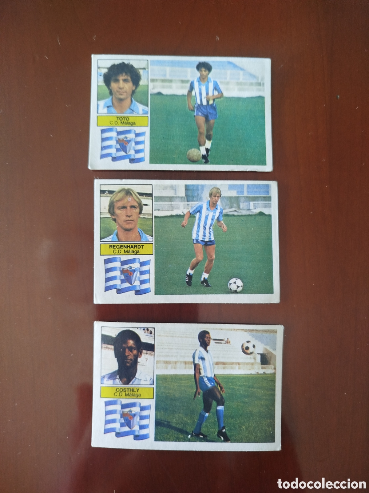 Figurine di Calcio: Liga Este 1982/83.C.D.MALAGA (LOTE DE 3 FICHAJES)