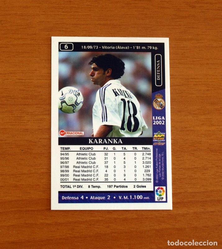 Cromos de F&uacute;tbol: Real Madrid - N&ordm; 6 Karanka - Mundicromo Las Fichas de la Liga 2001-2002, 01-02