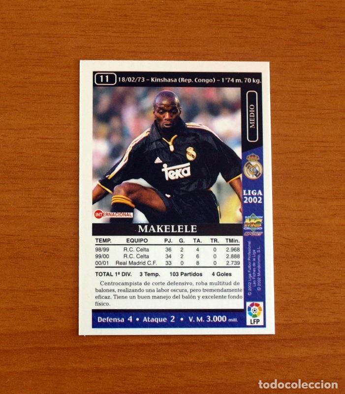 Cromos de F&uacute;tbol: Real Madrid - N&ordm; 11 Makelele - Mundicromo Las Fichas de la Liga 2001-2002, 01-02
