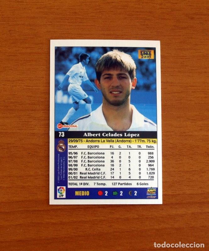 Cromos de F&uacute;tbol: Real Madrid - N&ordm; 73 Celades - Mundicromo Las Fichas de la Liga 2002-2003, 02-03
