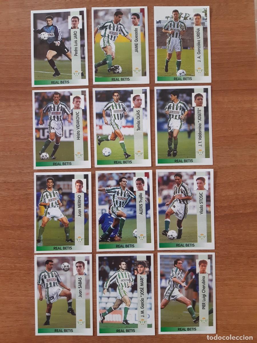 Cromos de F&uacute;tbol: LOTE 12 CROMOS DIFERENTES REAL BETIS LIGA 96-97 PANINI. NUNCA PEGADOS, SIN PEGAR