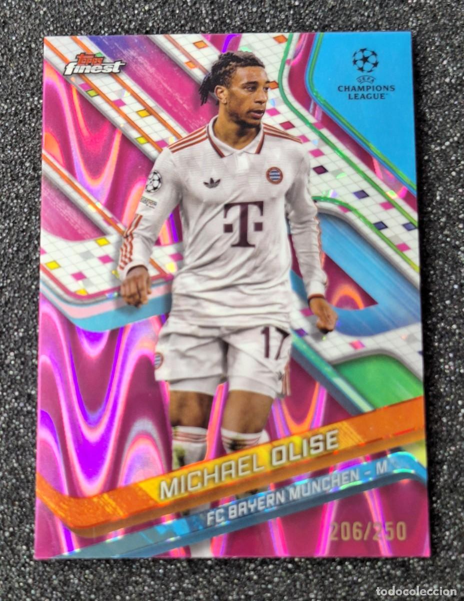 Cromos de F&uacute;tbol: Michael Olise Bayern Munich Topps Finest 2025 206/250 #130 Pink Raywave