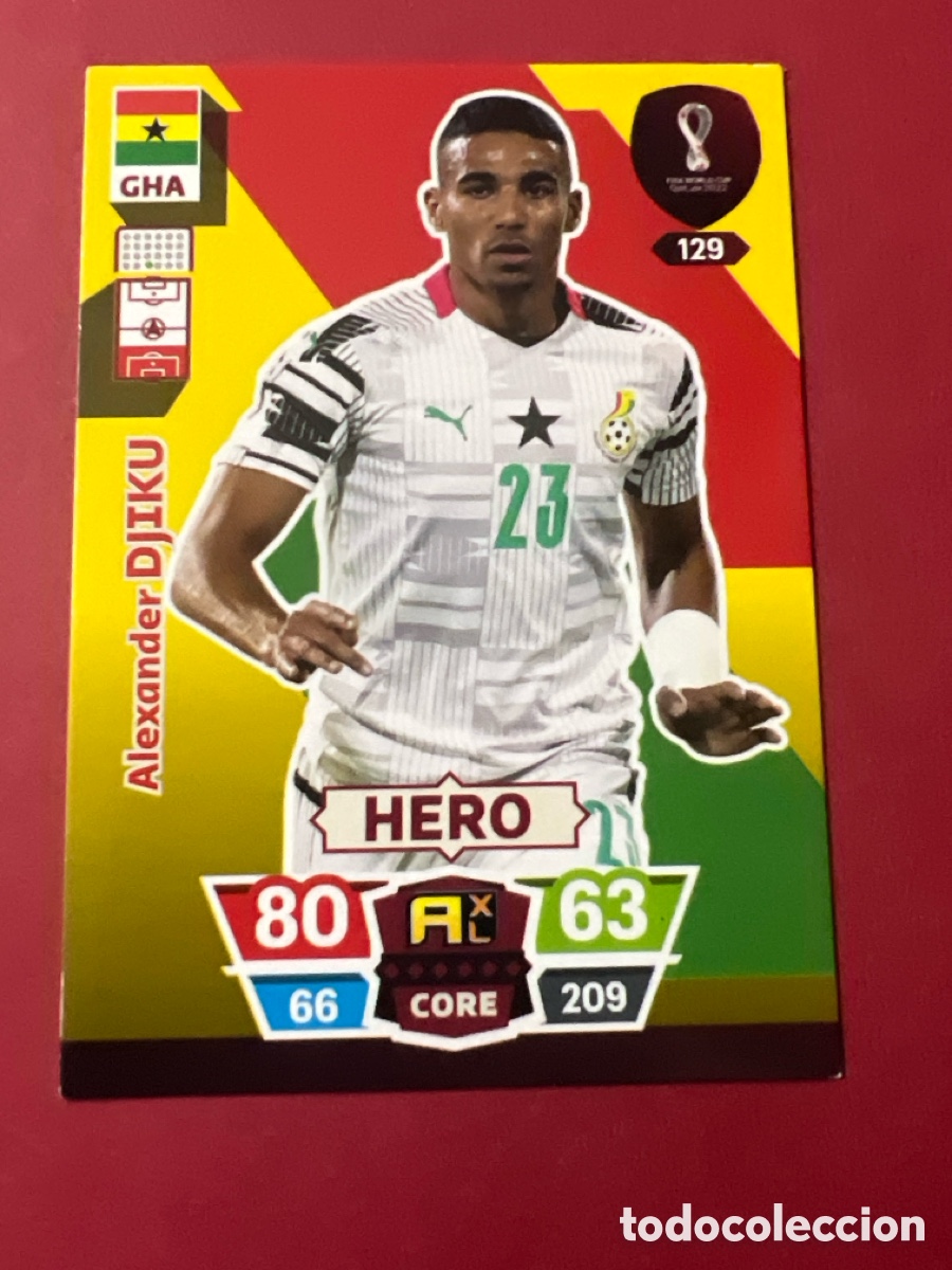 Cartes &agrave; collectionner de Football: C5646. 129 DJIKU GHANA ADRENALYN QATAR 2022 MUNDIAL CROMO 22 FUTBOL -