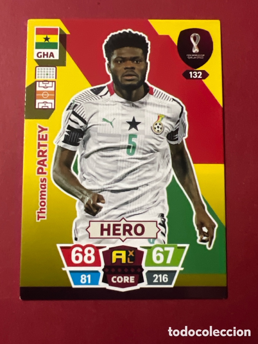 Cromos de F&uacute;tbol: C5676. THOMAS PARTEY GHANA ADRENALYN QATAR 2023 132 PANINI MUNDIAL WORLD CUP HERO 22