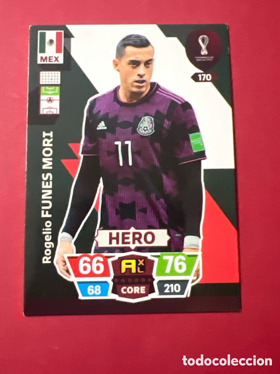 Cromos de F&uacute;tbol: C5708. 170 Rogelio Funes Mori, M&eacute;xico, Hero, Panini Adrenalyn XL Mundial World Cup Catar Qatar 2022