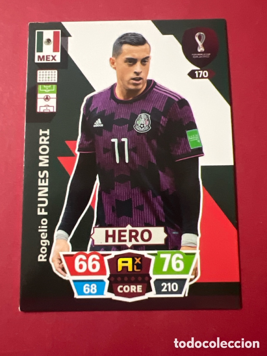 Cromos de F&uacute;tbol: C5709. 170 Rogelio Funes Mori, M&eacute;xico, Hero, Panini Adrenalyn XL Mundial World Cup Catar Qatar 2022