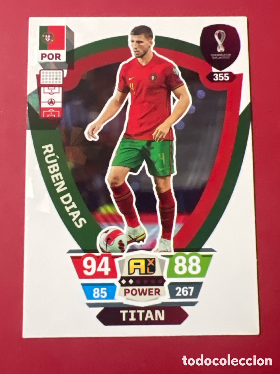 Cromos de F&uacute;tbol: C5719. 355 RUBEN DIAS PORTUGAL ADRENALYN QATAR 2022 MUNDIAL CROMO 22 FUTBOL