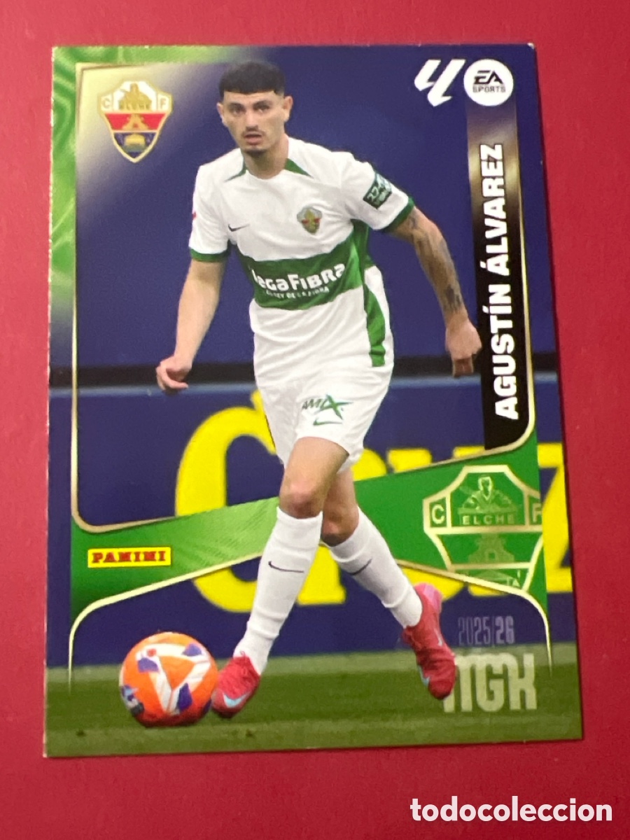 Cromos de F&uacute;tbol: C5722. Cromo Megacracks. 2025 2026. 25 26. Agust&iacute;n &Aacute;lvarez. Elche. N. &ordm; 141. Panini