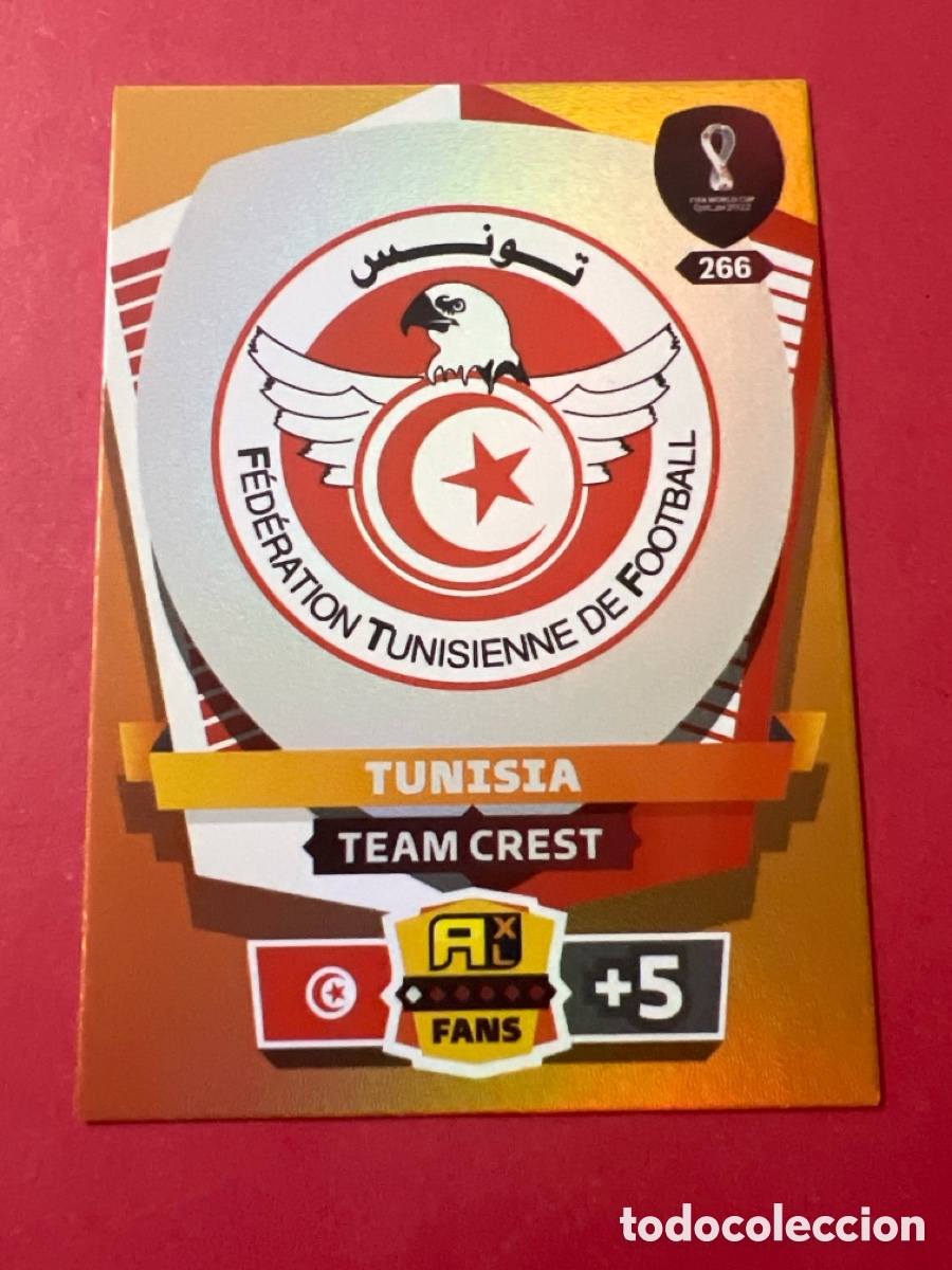 Cromos de F&uacute;tbol: C5738. 266. Team Crest (Tunisia) Adrenalyn FIFA World Cup Qatar 2022 PANINI