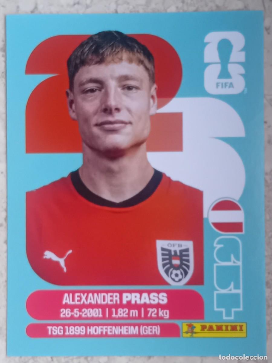 Cromos de F&uacute;tbol: Figurina Panini 2026 Cromo World Cup Usa Mundial 2026 Alexander Prass Austria n AUT 9