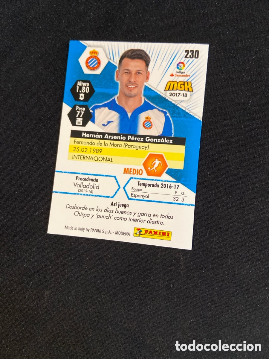 Cromos de f&uacute;tbol: HERN&Aacute;N P&Eacute;REZ 230 (ESPANYOL) - Foto 2