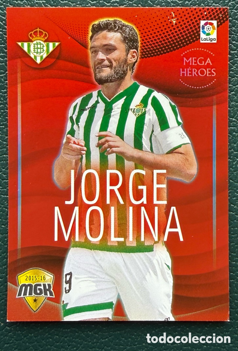 Football Stickers: 106 JORGE MOLINA REAL BETIS MEGA HEROES FICHAS ALBUM MGK MEGACRACKS 2015 2016 15 16