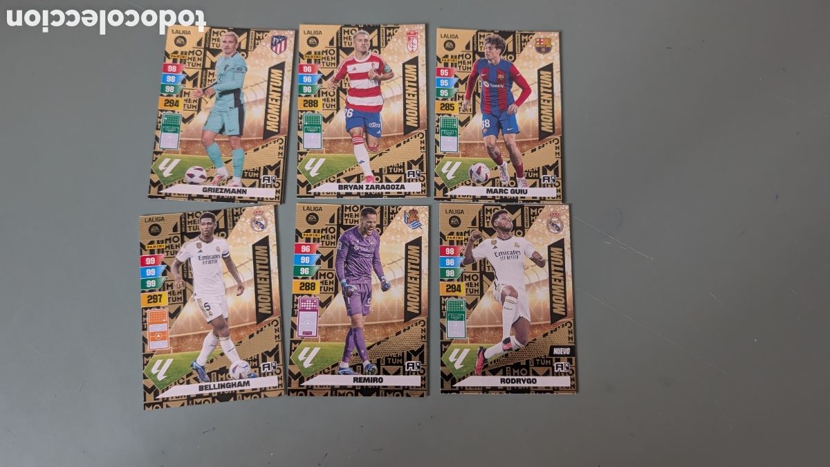 Cromos de F&uacute;tbol: LOTE COMPLETO 6 MOMENTUM ADRENALYN XL LIGA 2023/2024 23 24 PANINI