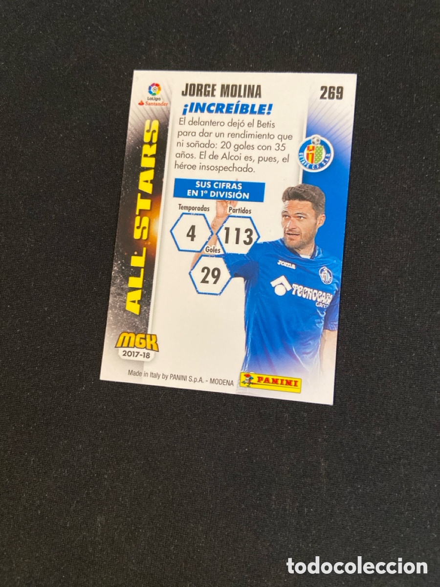 Cromos de f&uacute;tbol: JORGE MOLINA 269 (GETAFE) - Foto 2