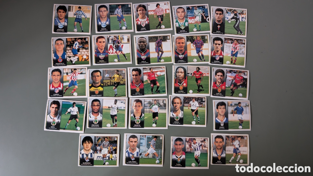 Cromos de F&uacute;tbol: LOTE 24 COLOCAS DIFERENTES LIGA ESTE 1998/99 98 99 NUNCA PEGADOS SIN PEGAR
