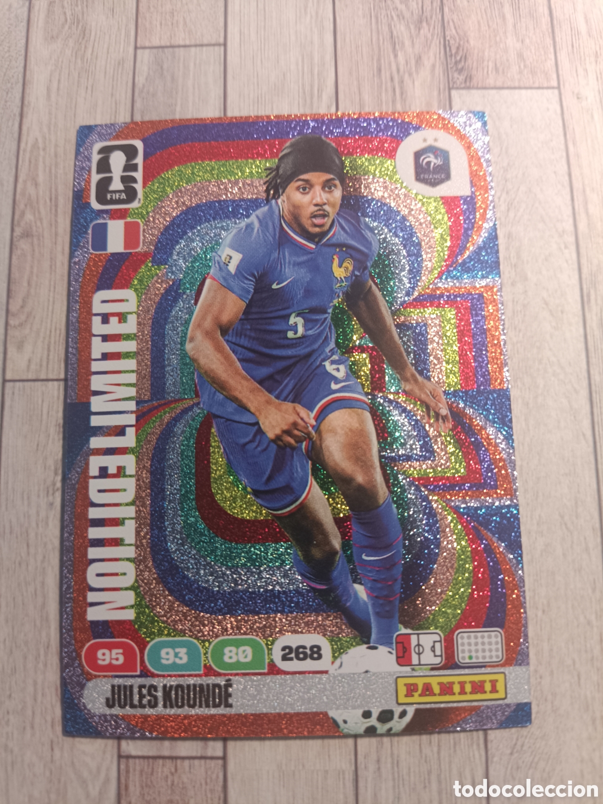 Cromos de F&uacute;tbol: JULES KOUNDE FRANCIA BARCELONA LIMITED EDITION ADRENALYN XL MUNDIAL FIFA WORLD CUP 2026 PANINI