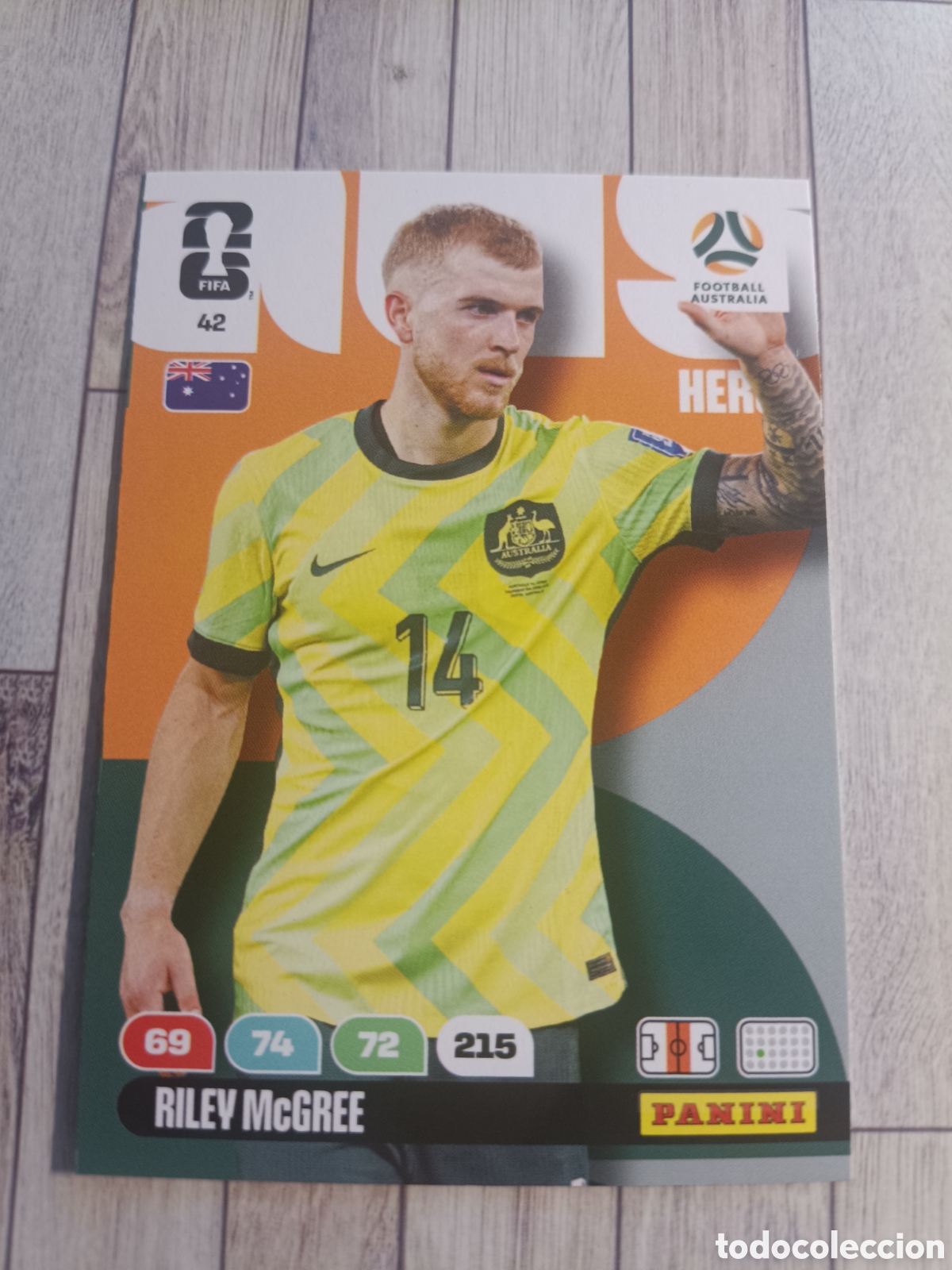 Cromos de F&uacute;tbol: 42 RILEY MCGREE AUSTRALIA HERO ADRENALYN XL MUNDIAL FIFA WORLD CUP 2026 PANINI