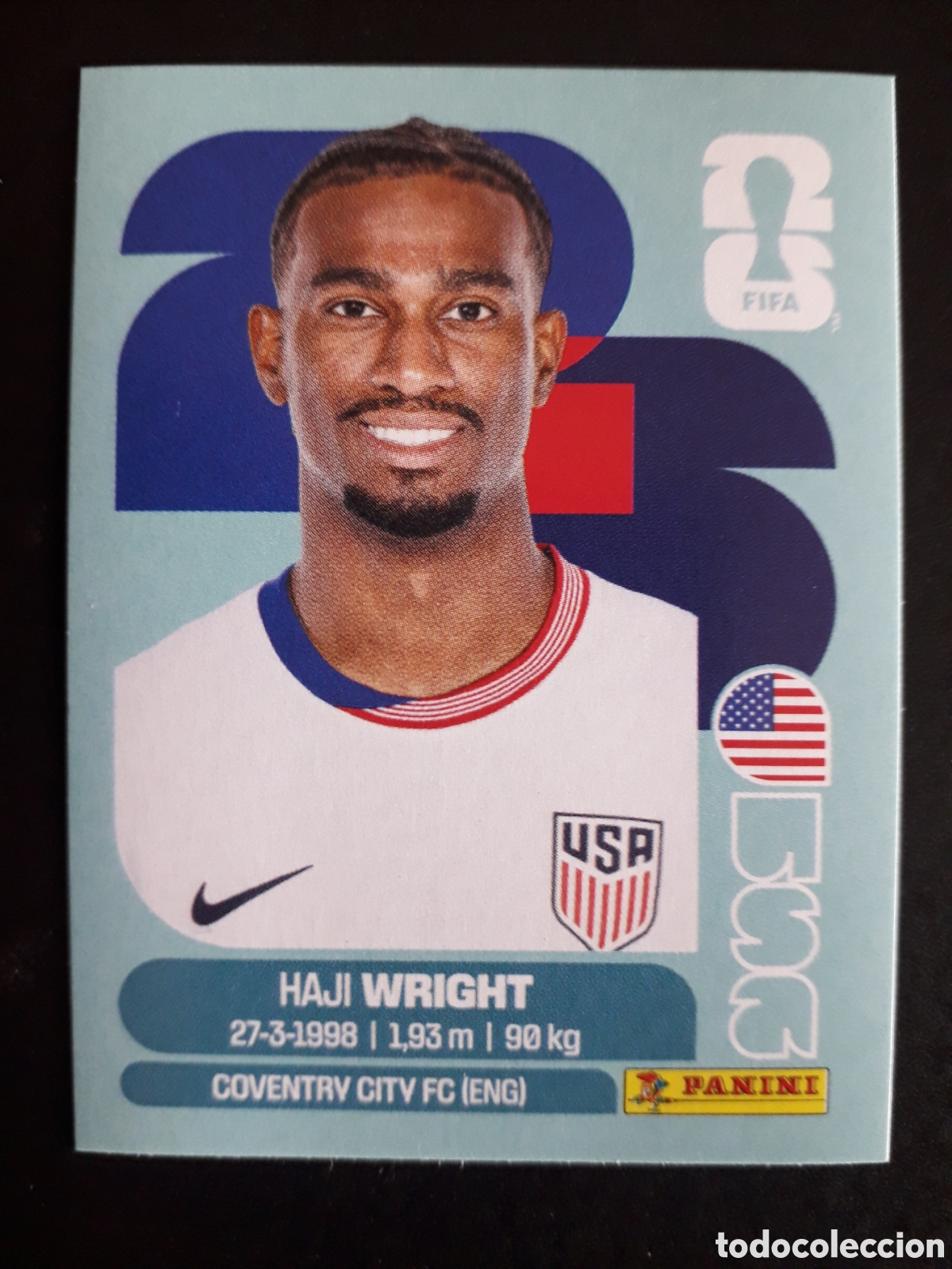 Fu&szlig;ball-Sticker: WRIGHT ESTADOS UNIDOS USA 19 MUNDIAL F&Uacute;TBOL 2026 FIFA WORLD CUP PANINI SIN PEGAR PEDIDO M&Iacute;NIMO 3&euro;