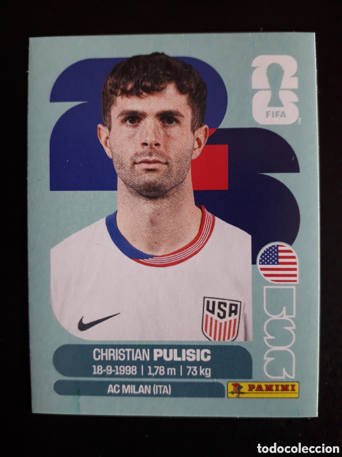Cromos de F&uacute;tbol: PULISIC ESTADOS UNIDOS USA 16 MUNDIAL F&Uacute;TBOL 2026 FIFA WORLD CUP PANINI SIN PEGAR PEDIDO M&Iacute;NIMO 3&euro;
