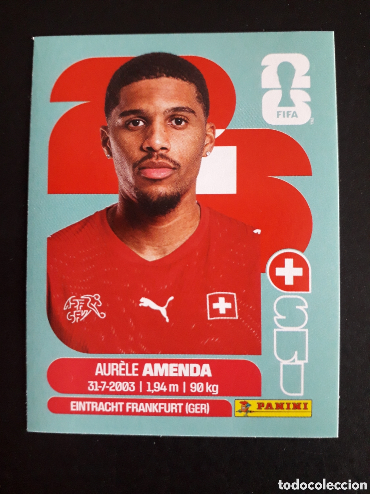 Cromos de F&uacute;tbol: AMENDA SUIZA SUI 7 MUNDIAL F&Uacute;TBOL 2026 FIFA WORLD CUP PANINI SIN PEGAR PEDIDO M&Iacute;NIMO 3&euro;