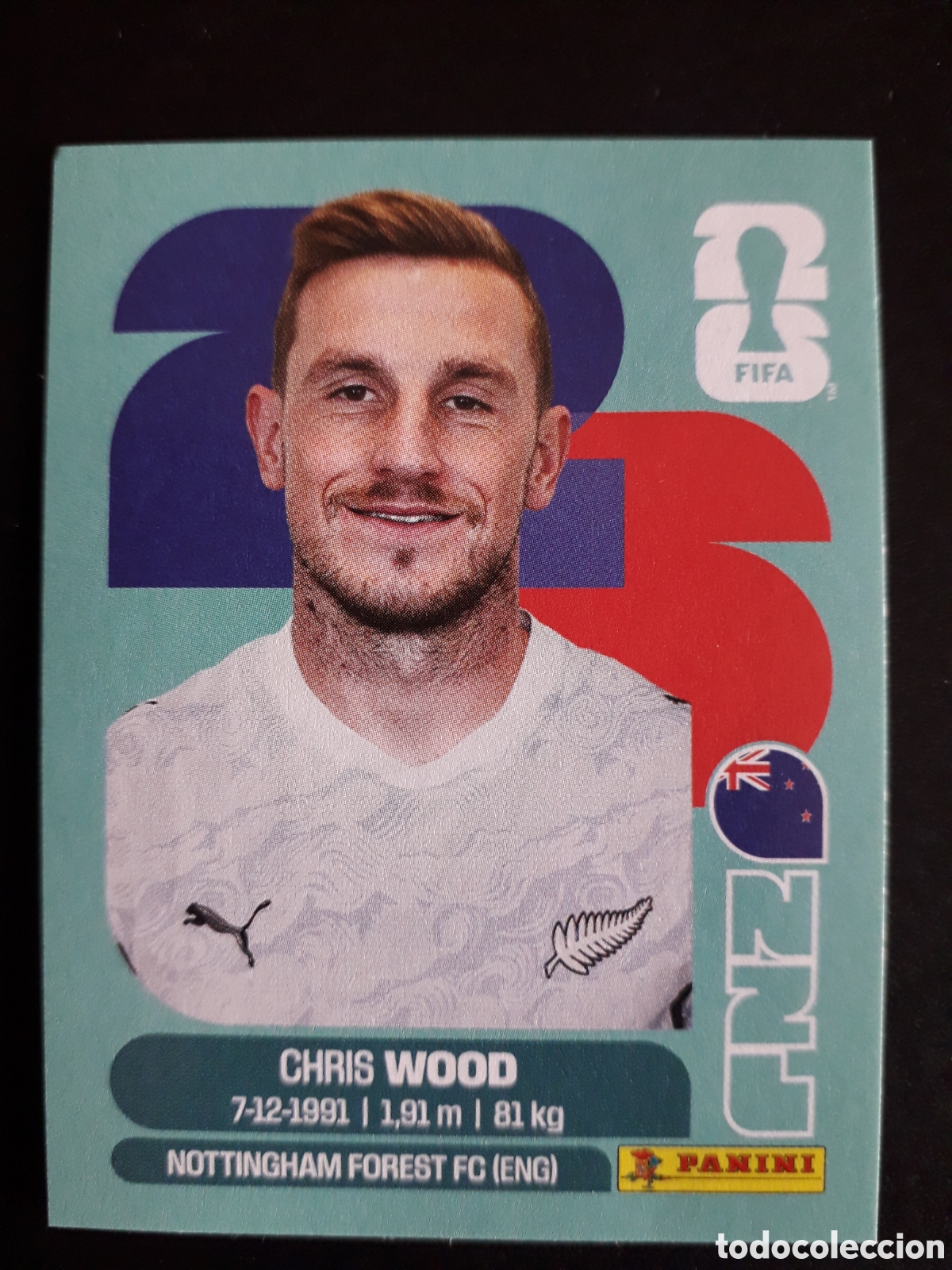 Cromos de F&uacute;tbol: WOOD NUEVA ZELANDA NZL 17 MUNDIAL F&Uacute;TBOL 2026 FIFA WORLD CUP PANINI SIN PEGAR PEDIDO M&Iacute;NIMO 3&euro;