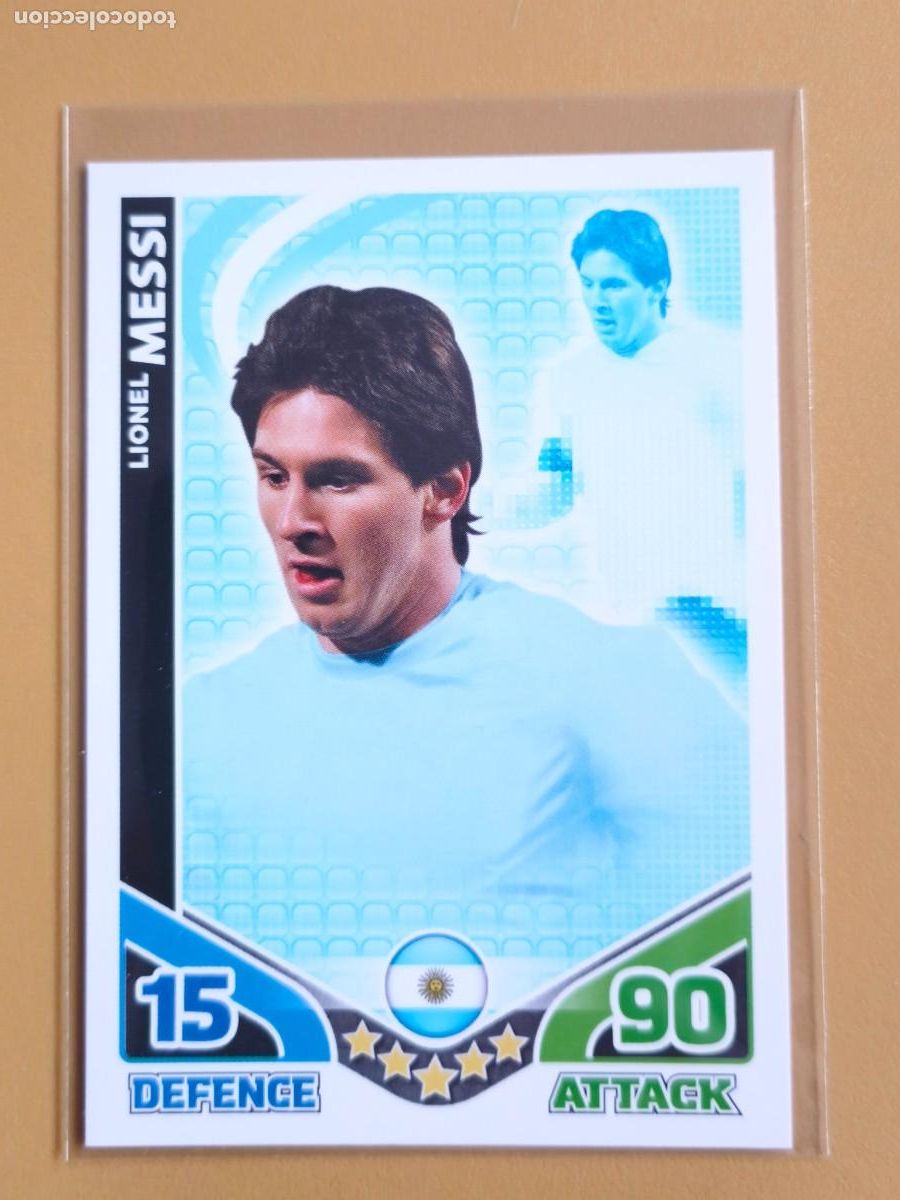 Cromos de F&uacute;tbol: messi, topps match attax argentina 2010