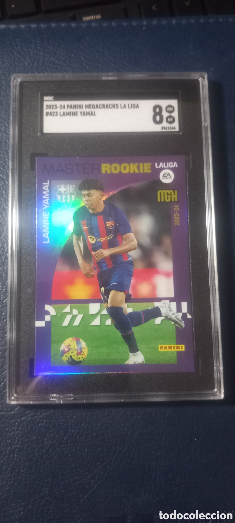 Cromos de F&uacute;tbol: Lamine Yamal MASTER ROOKIE MEGACRACKS gradeada 8 SGC