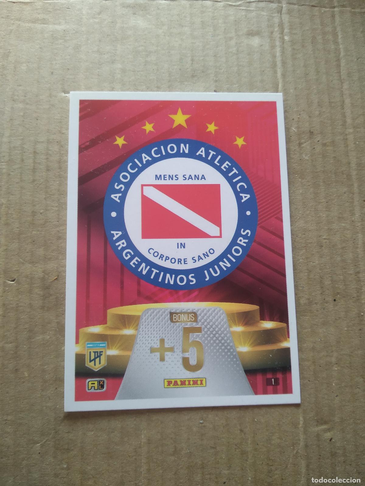 Cromos de F&uacute;tbol: 1 ESCUDO ARGENTINOS JUNIORS CROMO FUTBOL ARGENTINO PANINI LIGA ARGENTINA 2024 ADRENALYN