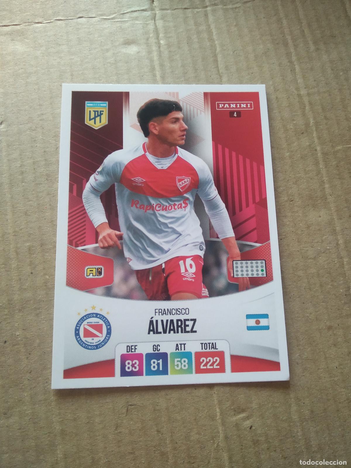 Fu&szlig;ball-Sticker: 4 FRANCISCO ALVAREZ ARGENTINOS JUNIORS CROMO FUTBOL ARGENTINO PANINI LIGA ARGENTINA 2024 ADRENALYN