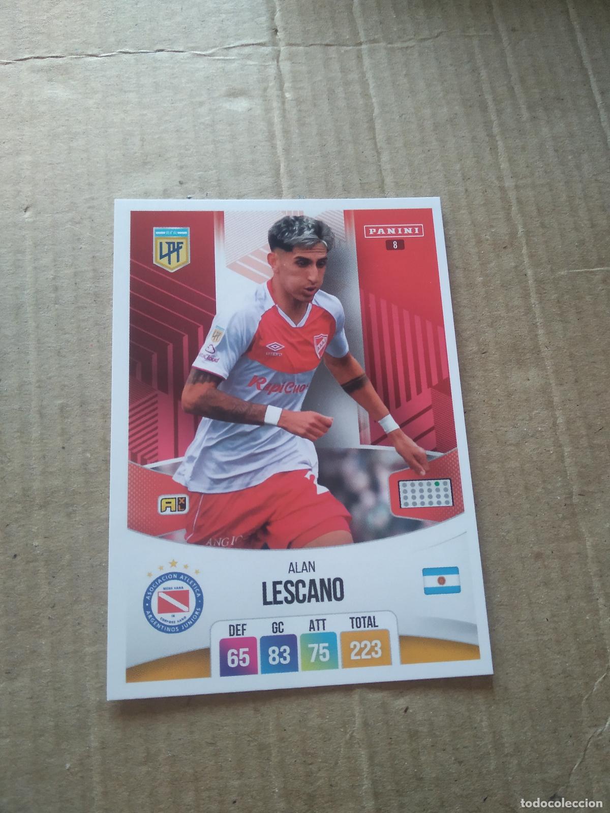 Football Stickers: 8 ALAN LESCANO ARGENTINOS JUNIORS CROMO FUTBOL ARGENTINO PANINI LIGA ARGENTINA 2024 ADRENALYN