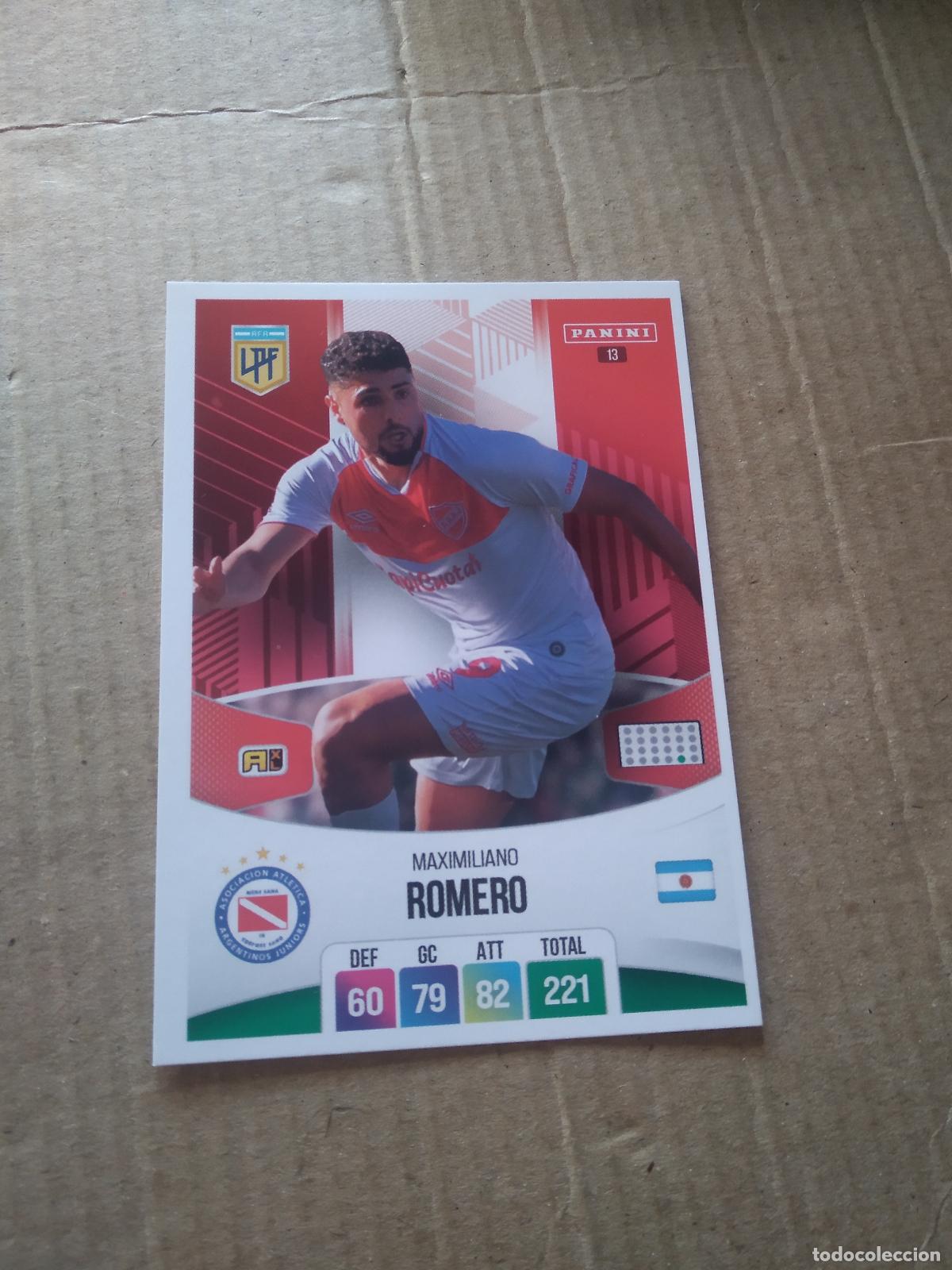Football Stickers: 13 MAXIMILIANO ROMERO ARGENTINOS JUNIORS CROMO FUTBOL ARGENTINO PANINI LIGA ARGENTINA 2024 ADRENALYN