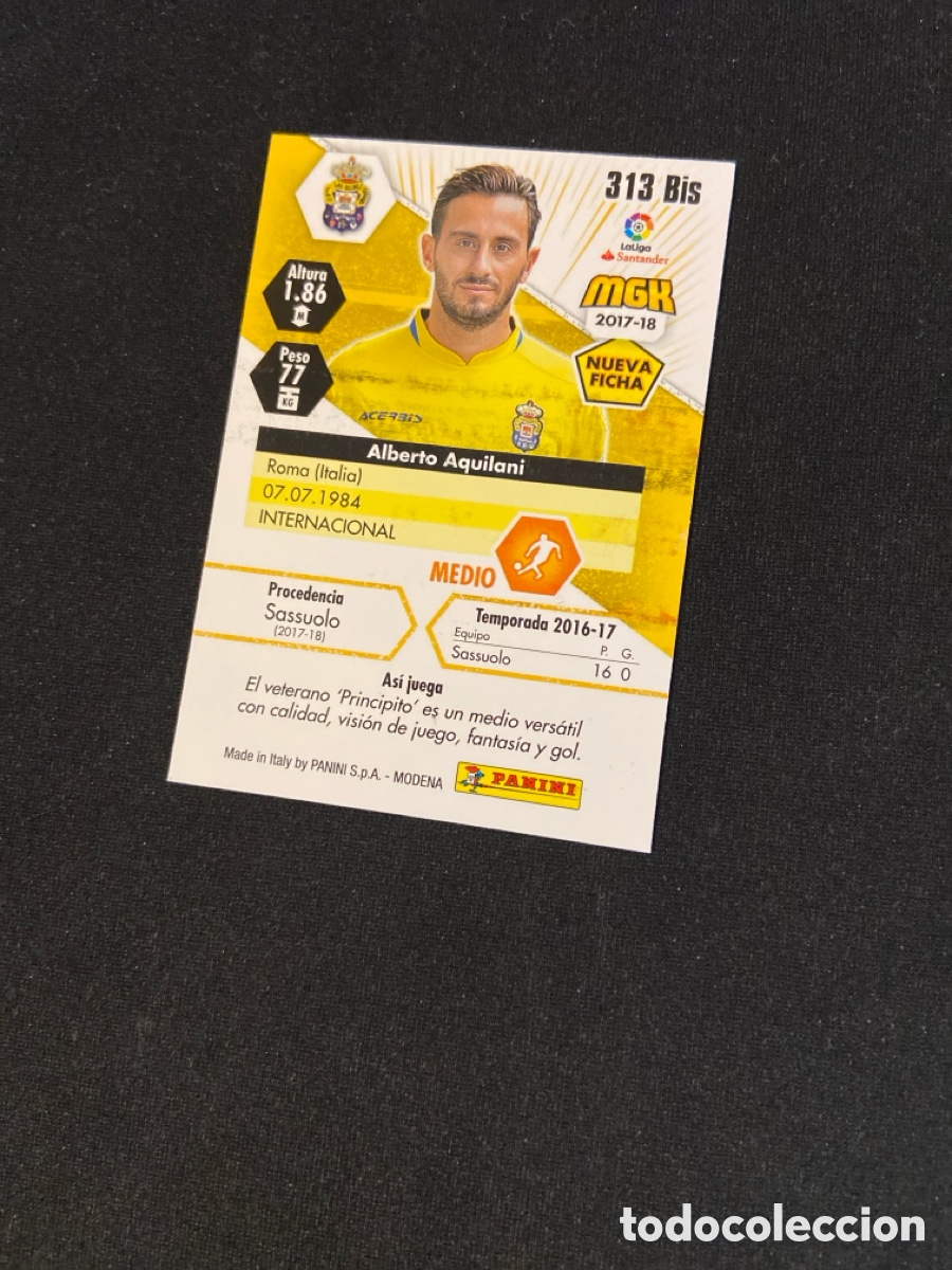 Cromos de f&uacute;tbol: AQUILANI 313 BIS (LAS PALMAS) - Foto 2