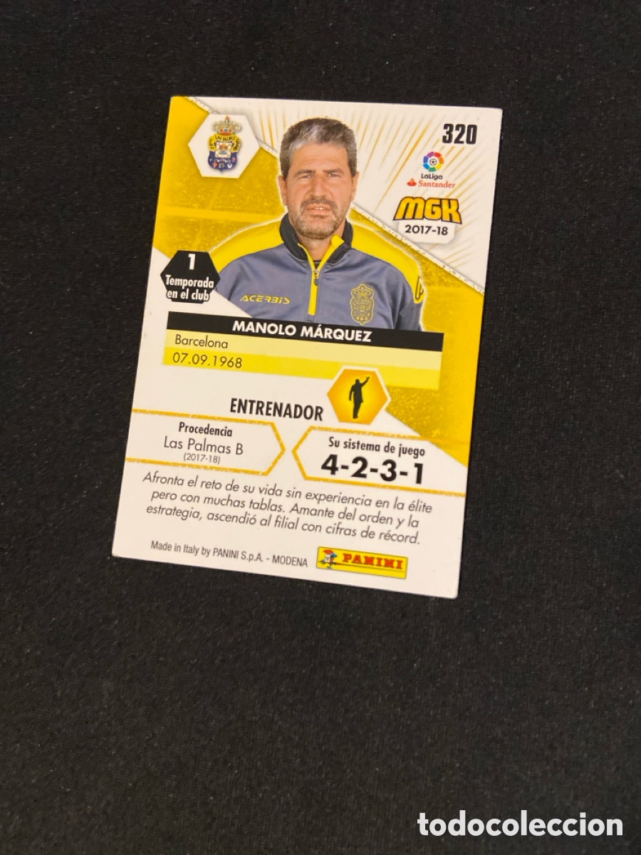 Cromos de f&uacute;tbol: MANOLO MARQUEZ 320 (LAS PALMAS) - Foto 2