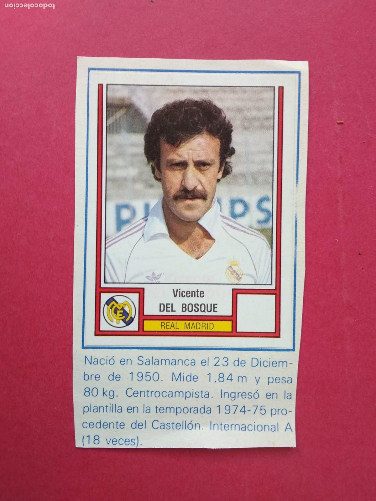 Cromos de F&uacute;tbol: PANINI FUTBOL LIGA 83 1982 1983 82 83 CROMO RECORTADO REAL MADRID N&ordm; 192 DEL BOSQUE