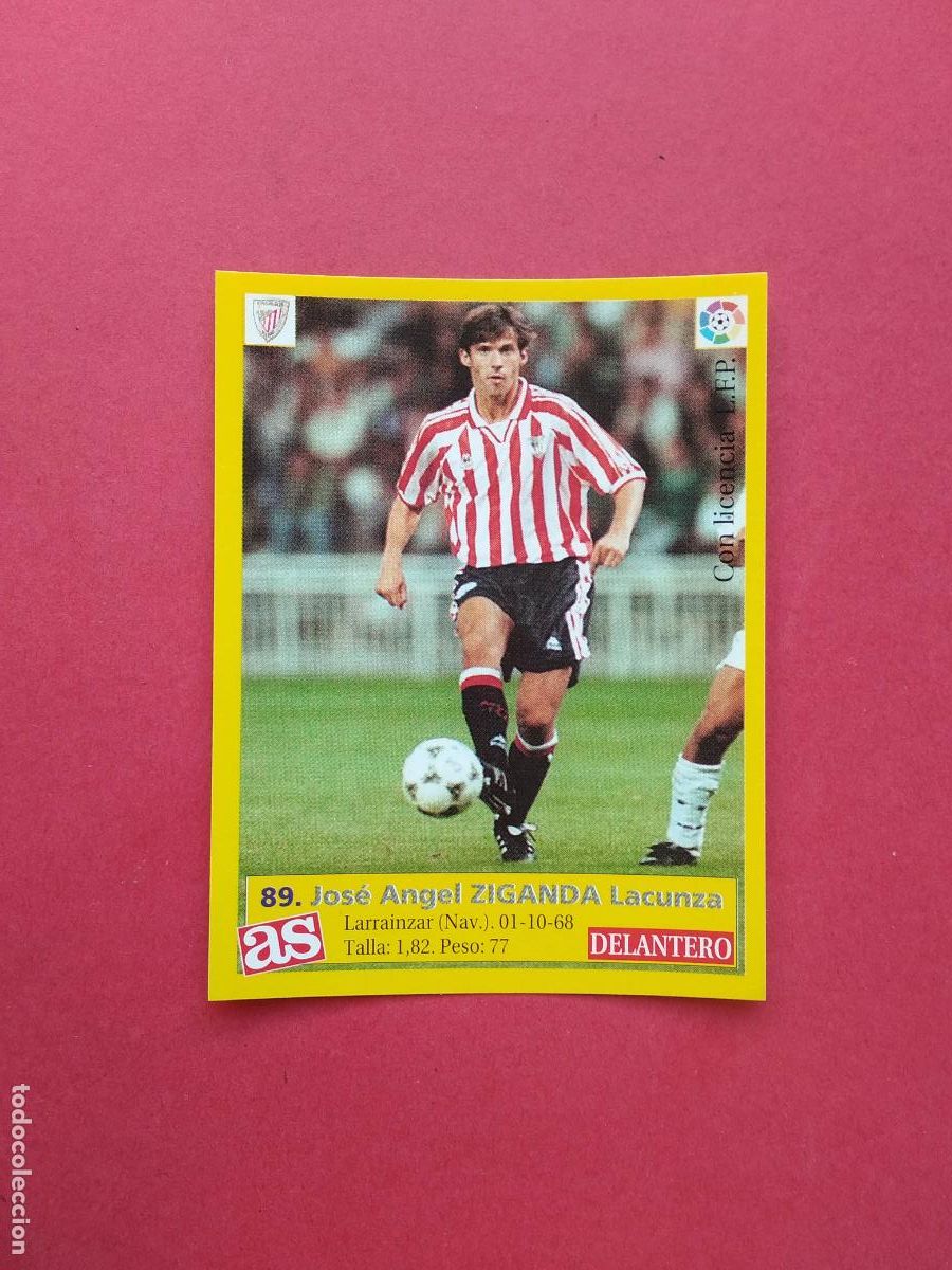 Cromos de F&uacute;tbol: DIARIO AS LIGA 95 96 1995 1996 CROMO NUNCA PEGADO ATHLETIC DE BILBAO N&ordm; 89 ZIGANDA