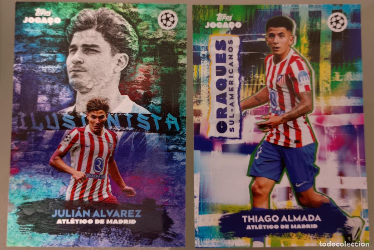 Cromos de F&uacute;tbol: Juli&aacute;n &Aacute;lvarez y Thiago Almada (At. Madrid) Topps Joga&ccedil;o 2025/26 (Topps Brasil)