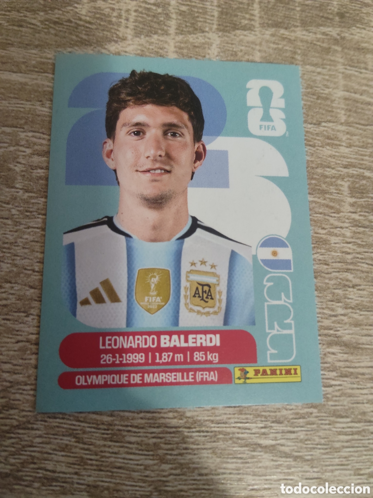 Cromos de F&uacute;tbol: Panini mundial 2026 ARG 7 Leonardo Balerdi Argentina