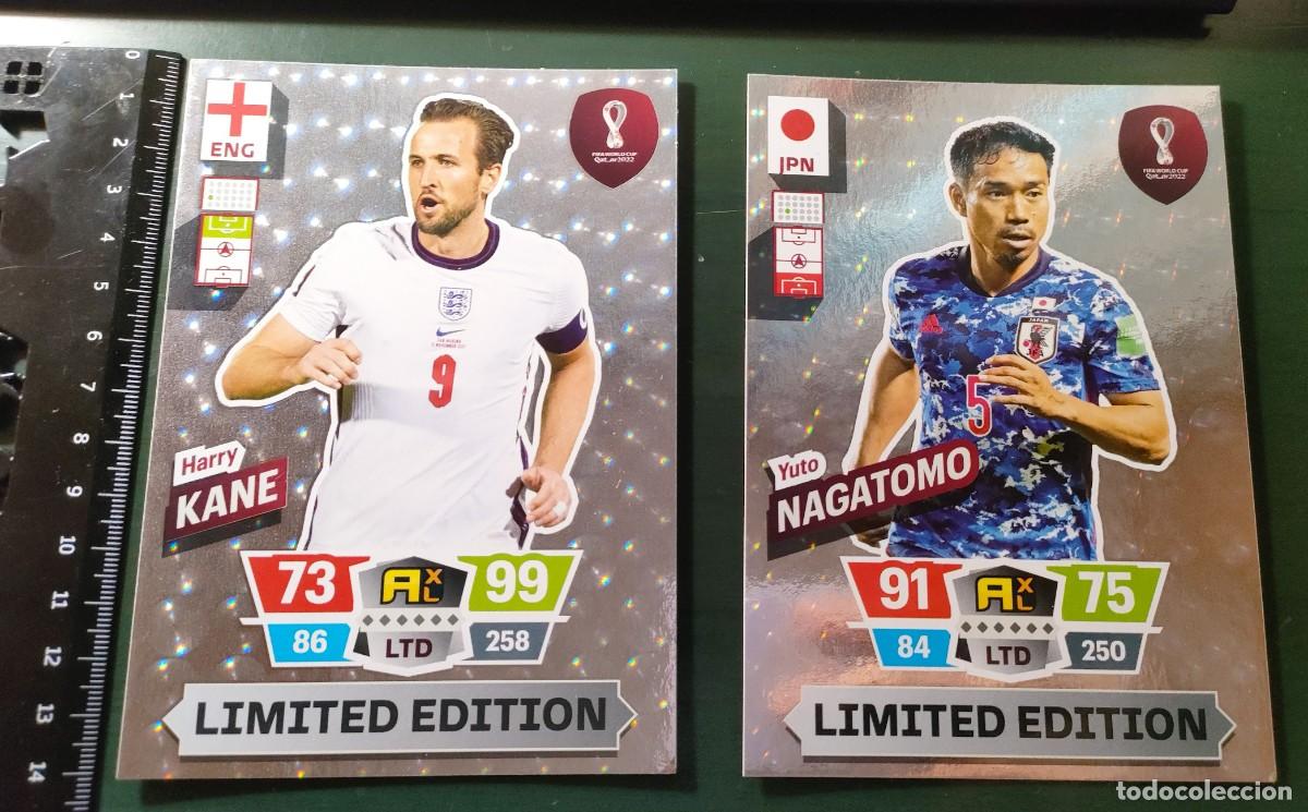 Cromos de F&uacute;tbol: Harry Kane Yuto Nagatomo Limited Edition XXL Adrenalyn XL Qatar 2022 Panini