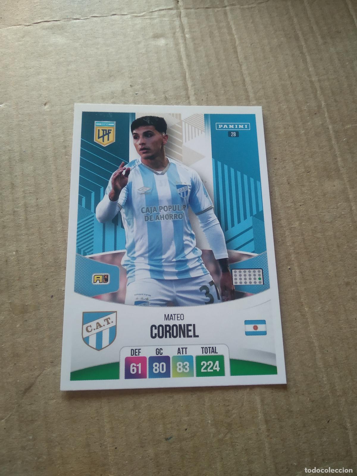 Cromos de F&uacute;tbol: 28 MATEO CORONEL ATLETICO TUCUMAN CROMO FUTBOL ARGENTINO PANINI LIGA ARGENTINA 2024 ADRENALYN