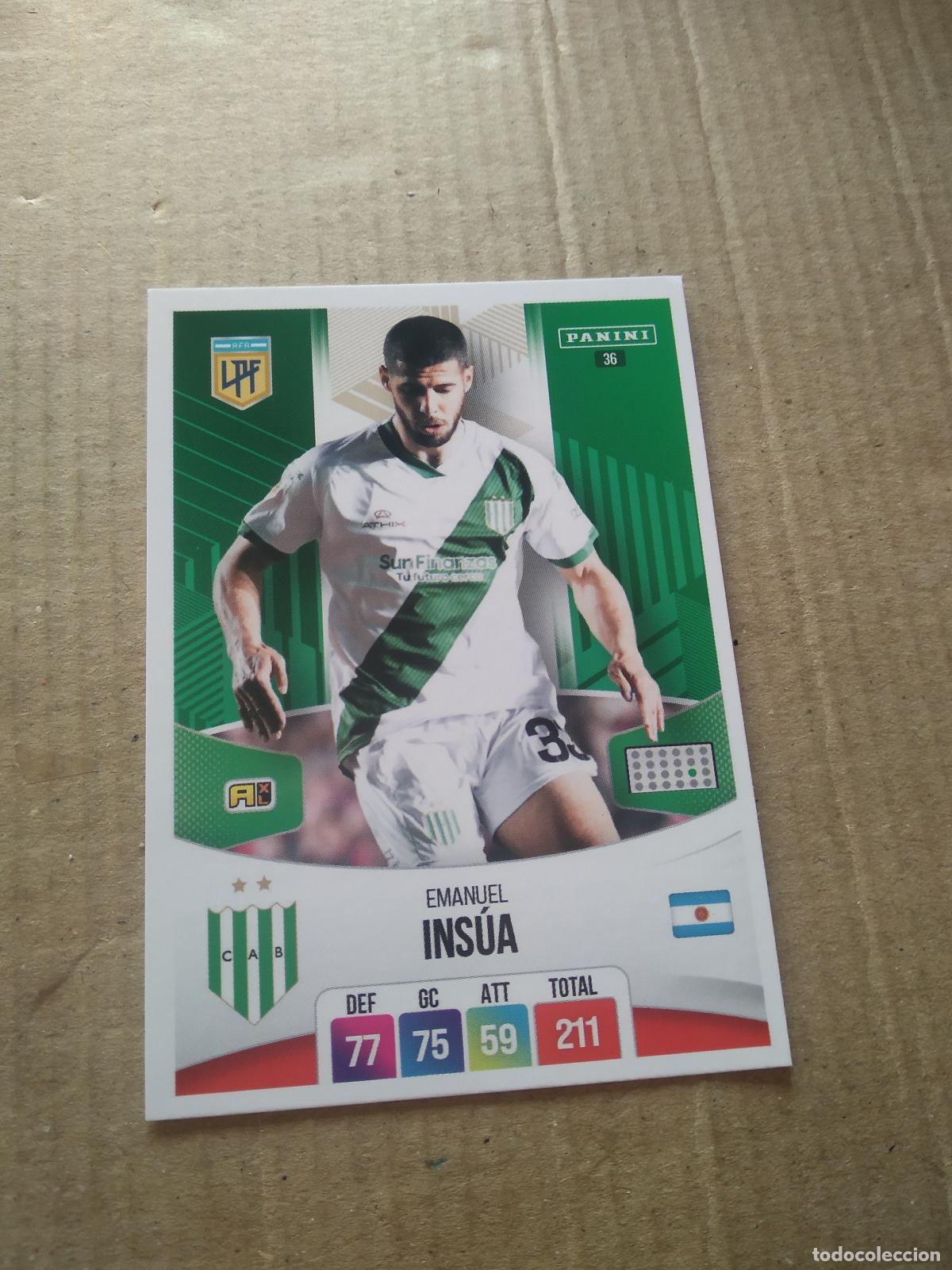Cromos de F&uacute;tbol: 36 EMANUEL INSUA BANFIELD CROMO FUTBOL ARGENTINO PANINI LIGA ARGENTINA 2024 ADRENALYN