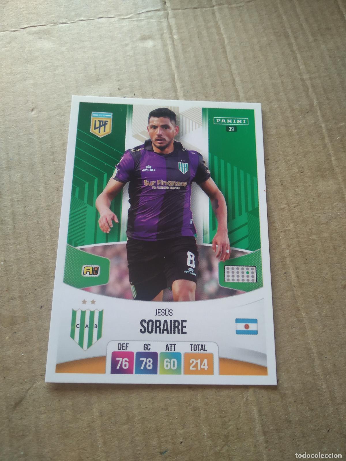 Cromos de F&uacute;tbol: 39 JESUS SORAIRE BANFIELD CROMO FUTBOL ARGENTINO PANINI LIGA ARGENTINA 2024 ADRENALYN
