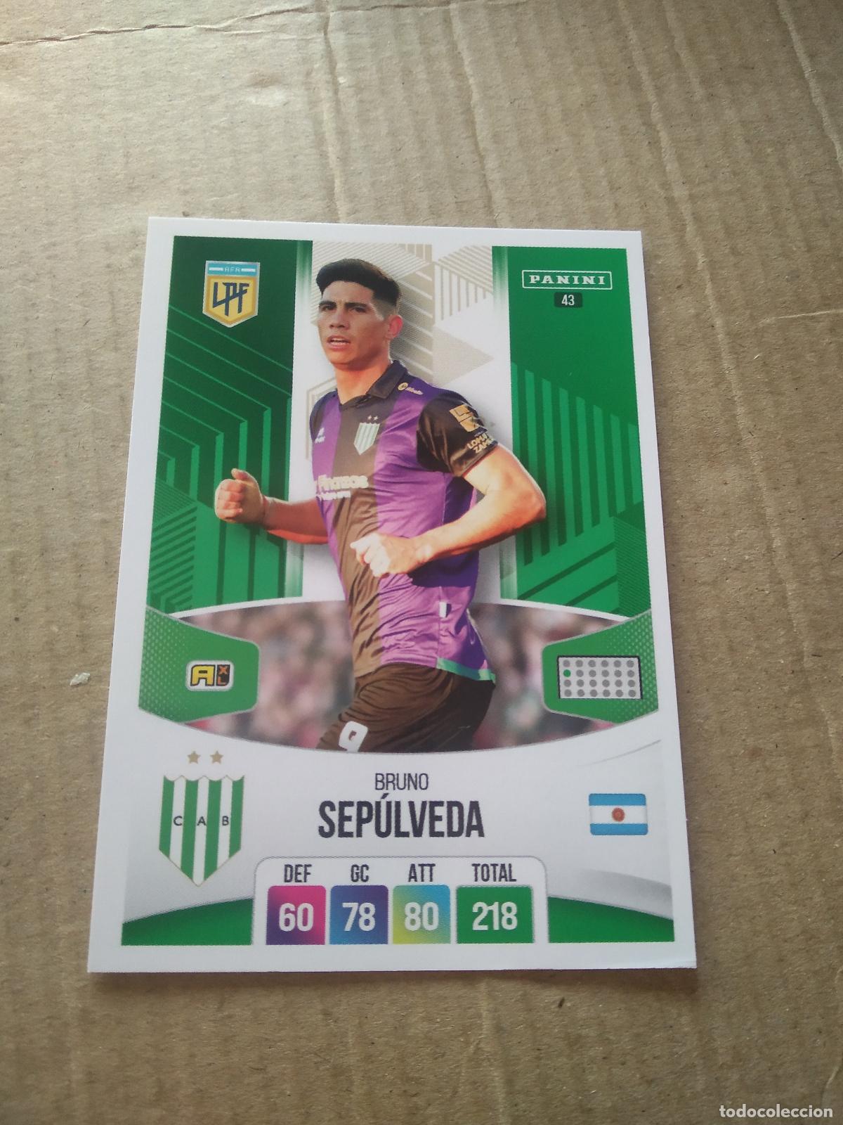 Cartes &agrave; collectionner de Football: 43 BRUNO SEPULVEDA BANFIELD CROMO FUTBOL ARGENTINO PANINI LIGA ARGENTINA 2024 ADRENALYN
