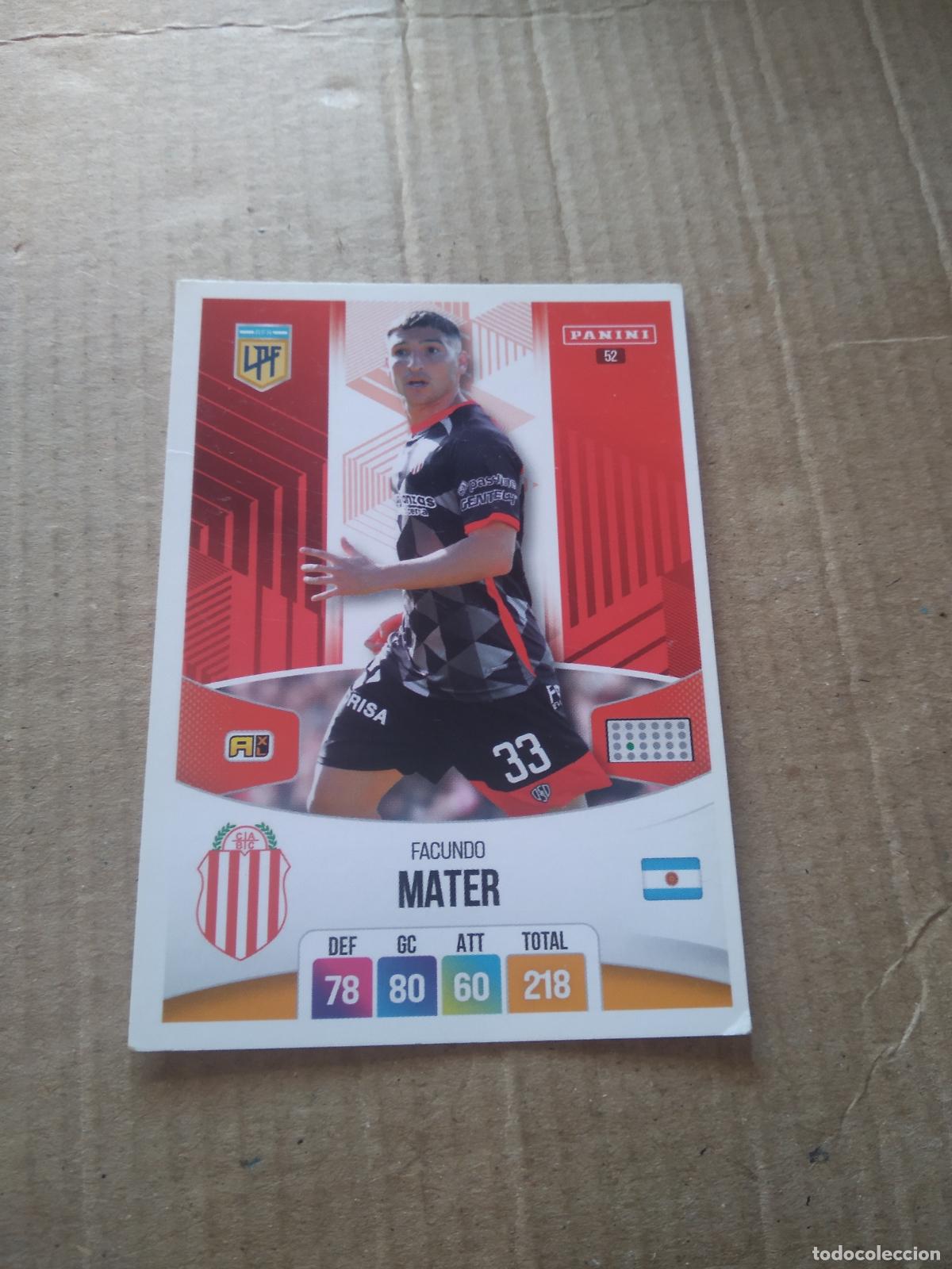 Cromos de F&uacute;tbol: 52 FACUNDO MATER BARRACAS CENTRAL CROMO FUTBOL ARGENTINO PANINI LIGA ARGENTINA 2024 ADRENALYN