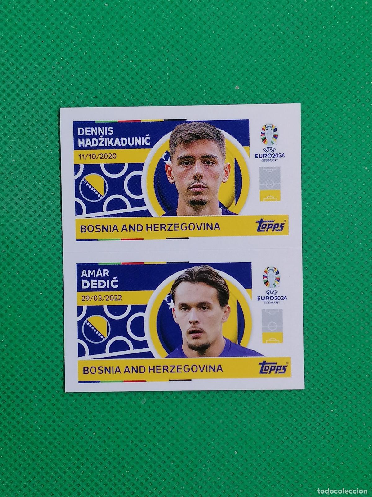 Cromos de F&uacute;tbol: BIH 4 5 BIH4 BIH5 HADZIKADUNIC DEDIC BOSNIA HERZEGOVINA ⚽ TOPPS EURO 2024 24 GERMANY STICKERS ⚽