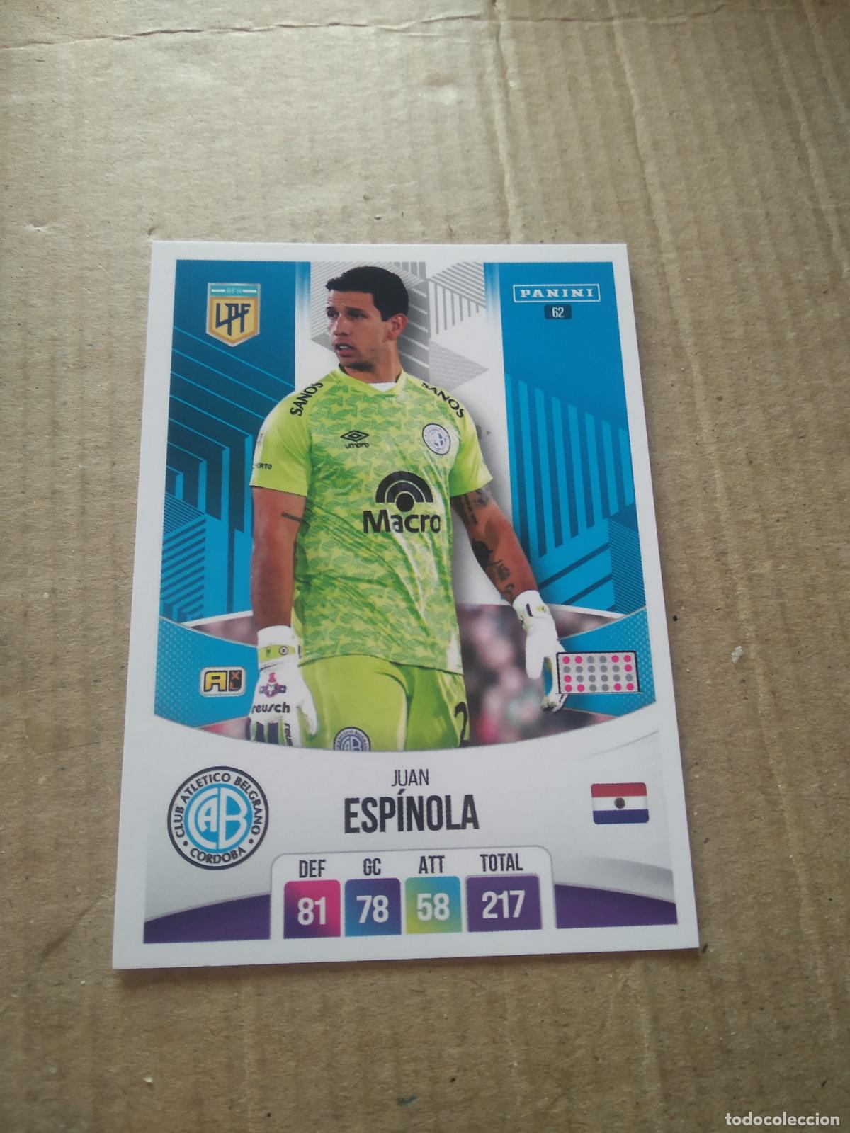 Cromos de F&uacute;tbol: 62 JUAN ESPINOLA BELGRANO CROMO FUTBOL ARGENTINO PANINI LIGA ARGENTINA 2024 ADRENALYN